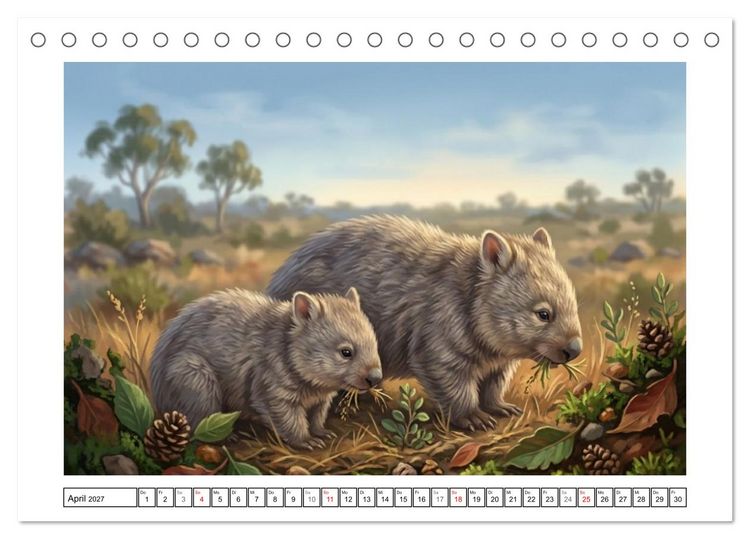 Produktbild: Wombats - Kurze Beine, gro&szlig;es Herz (Tischkalender 2027 DIN A5 quer), CALVENDO Monatskalender