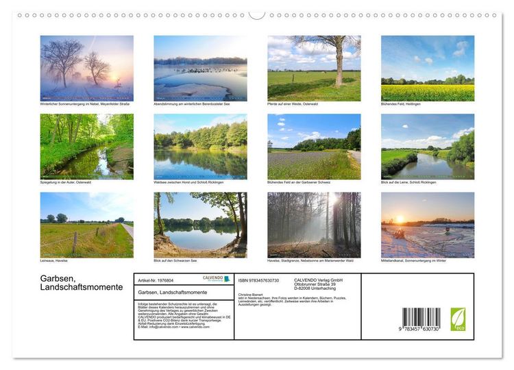 Produktbild: Garbsen, Landschaftsmomente (hochwertiger Premium Wandkalender 2026 DIN A2 quer), Kunstdruck in Hochglanz