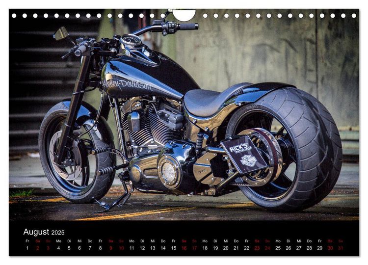 Produktbild: Exklusive Best of Fat Ass Custombike Edition, feinste Harleys mit fettem Hintern (Wandkalender 2025 DIN A4 quer), CALVENDO Monatskalender