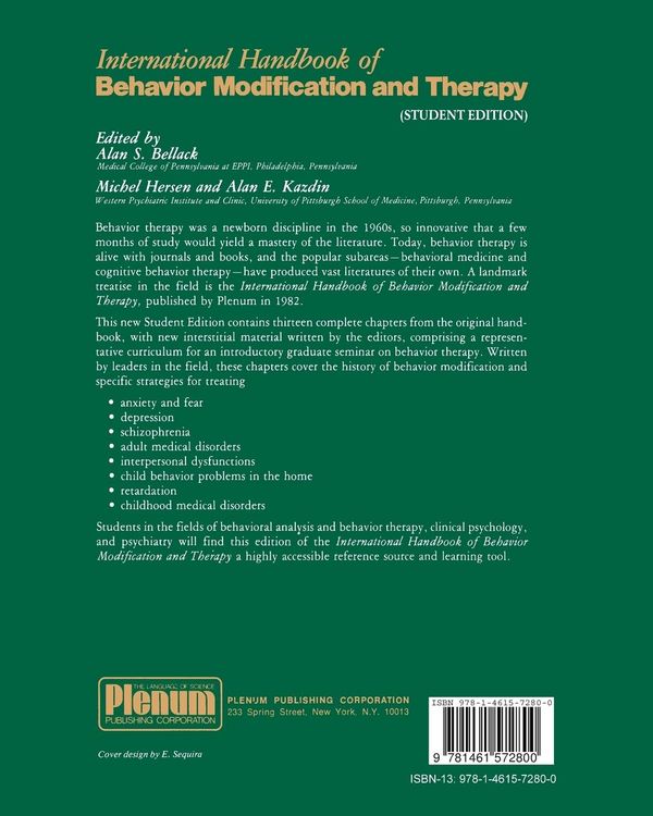 Produktbild: International Handbook of Behavior Modification and Therapy