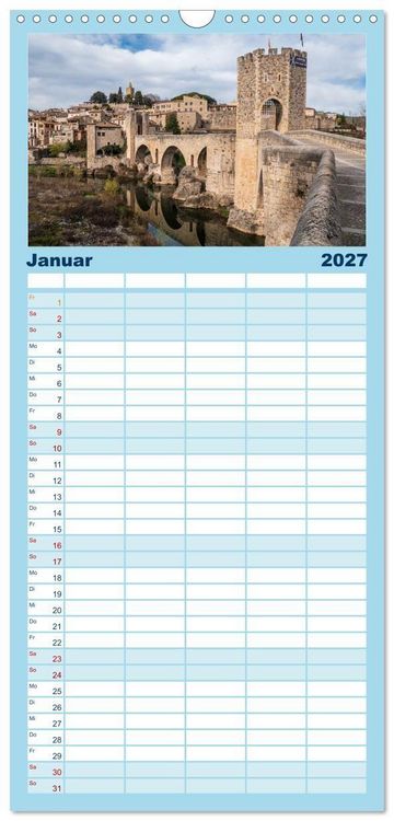 Produktbild: Familienplaner 2027 - Pen&iacute;nsula Ib&eacute;rica mit 5 Spalten (Wandkalender, 21 x 45 cm) CALVENDO