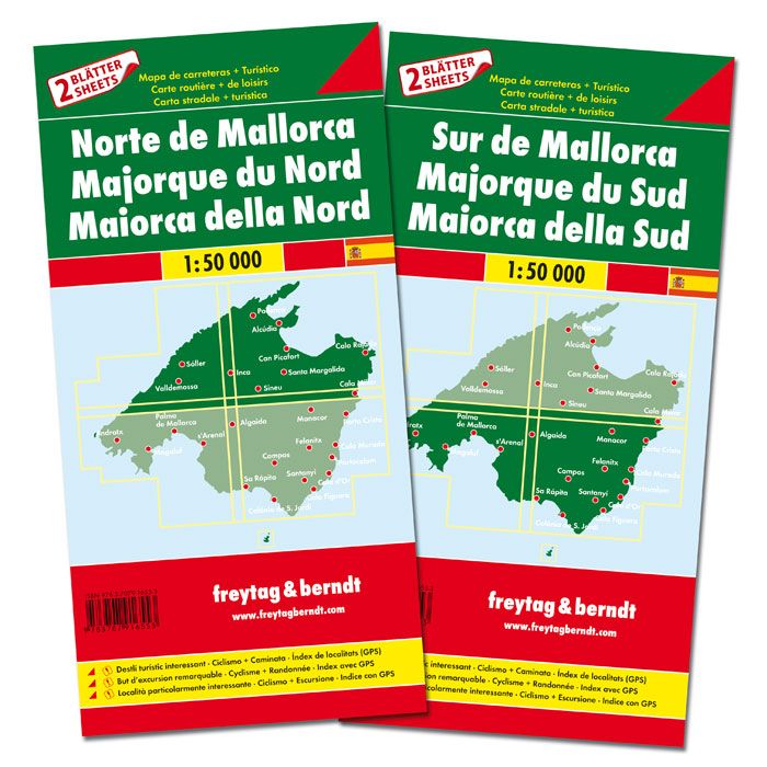 Produktbild: Freytag & berndt Stra&szlig;enkarte Mallorca Set Nord und S&uuml;d 1:50.000