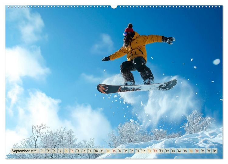 Produktbild: Snowboarden - tolle Momente (hochwertiger Premium Wandkalender 2026 DIN A2 quer), Kunstdruck in Hochglanz