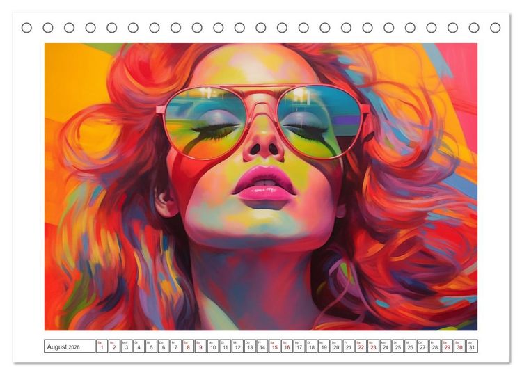 Produktbild: Popart Prinzessin (Tischkalender 2026 DIN A5 quer), CALVENDO Monatskalender