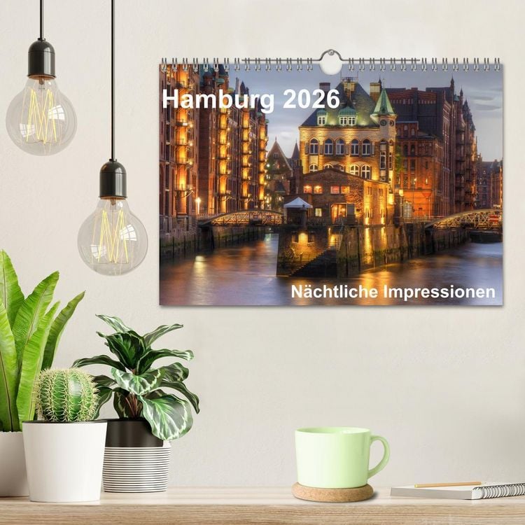 Produktbild: Hamburg - N&auml;chtliche Impressionen (Wandkalender 2026 DIN A4 quer), CALVENDO Monatskalender