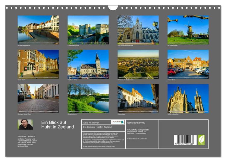 Produktbild: Ein Blick auf Hulst in Zeeland (Wandkalender 2026 DIN A3 quer), CALVENDO Monatskalender
