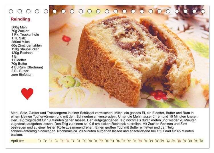 Produktbild: Delikates &Ouml;sterreich. K&uuml;chenkalender mit den klassischen S&uuml;&szlig;speisen (Tischkalender 2026 DIN A5 quer), CALVENDO Monatskalender