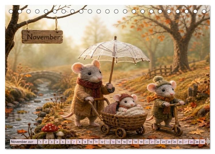 Produktbild: M&auml;usli Kalender (Tischkalender 2027 DIN A5 quer), CALVENDO Monatskalender