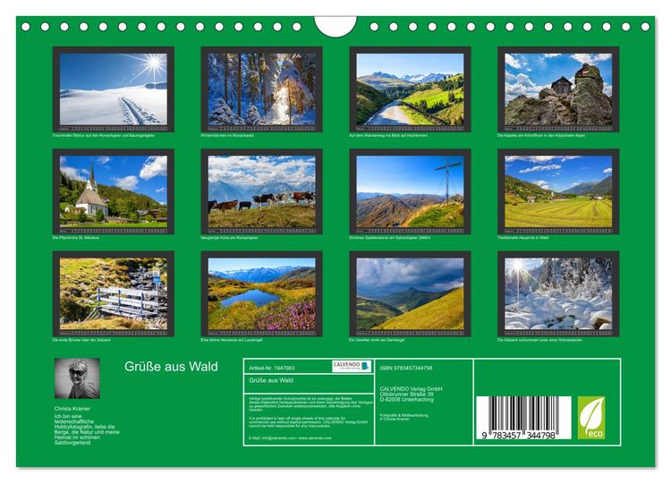 Produktbild: Gr&uuml;&szlig;e aus Wald (Wandkalender 2026 DIN A4 quer), CALVENDO Monatskalender