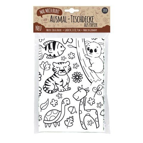 Produktbild: Mal Mich Bunt Ausmal-Tischdecke aus Papier Zoo & Natur
