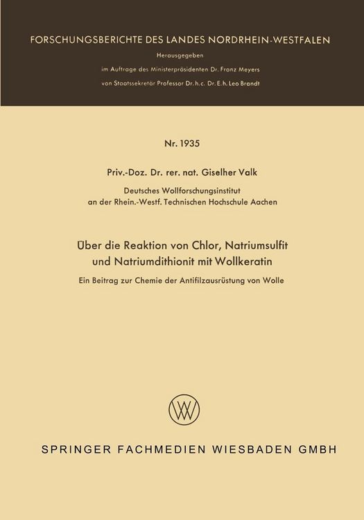 Produktbild: &Uuml;ber die Reaktion von Chlor, Natriumsulfit und Natriumdithionit mit Wollkeratin