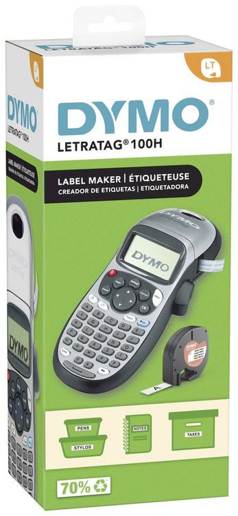 Produktbild: DYMO&reg; LetraTag LT-100H, Eingabetastatur ABC silber inkl. 4 Batterien AA