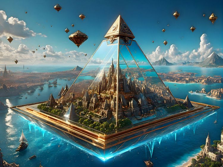 Produktbild: CALVENDO Puzzle Steampunk - Stadtteil in gl&auml;serner Pyramide | 1000 Teile Lege-Gr&ouml;&szlig;e 64x48cm Foto-Puzzle f&uuml;r gl&uuml;ckliche Stunden