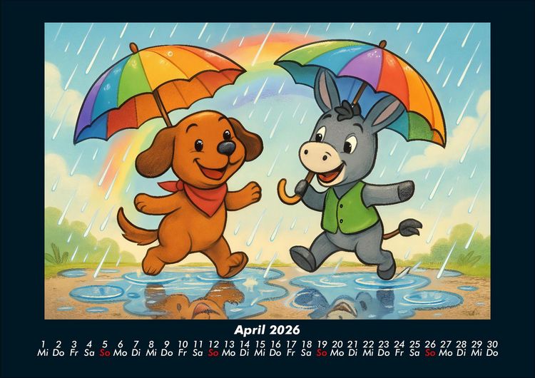 Produktbild: Wuff & Huf - Festliche Freundschaft 2026 Fotokalender DIN A4