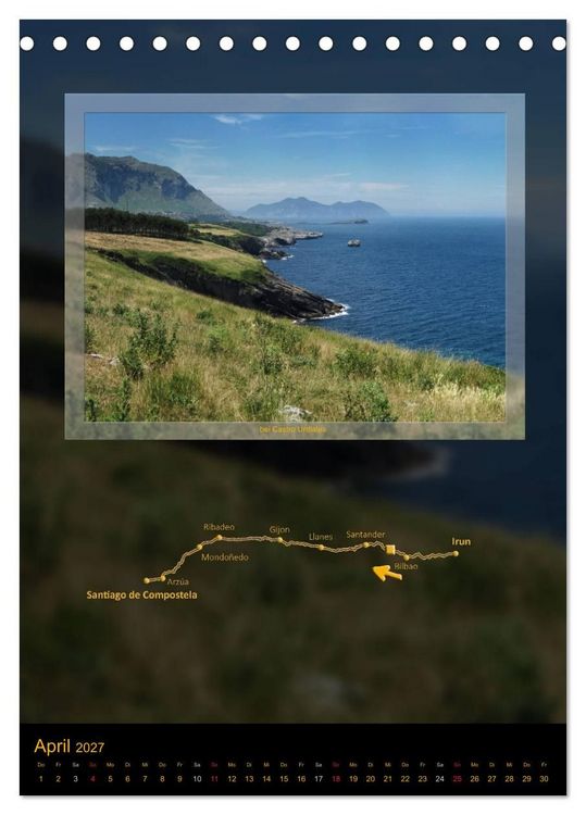 Produktbild: Camino del Norte (Tischkalender 2027 DIN A5 hoch), CALVENDO Monatskalender