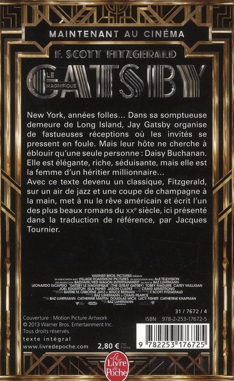 Produktbild: Gatsby le magnifique (film tie-in)