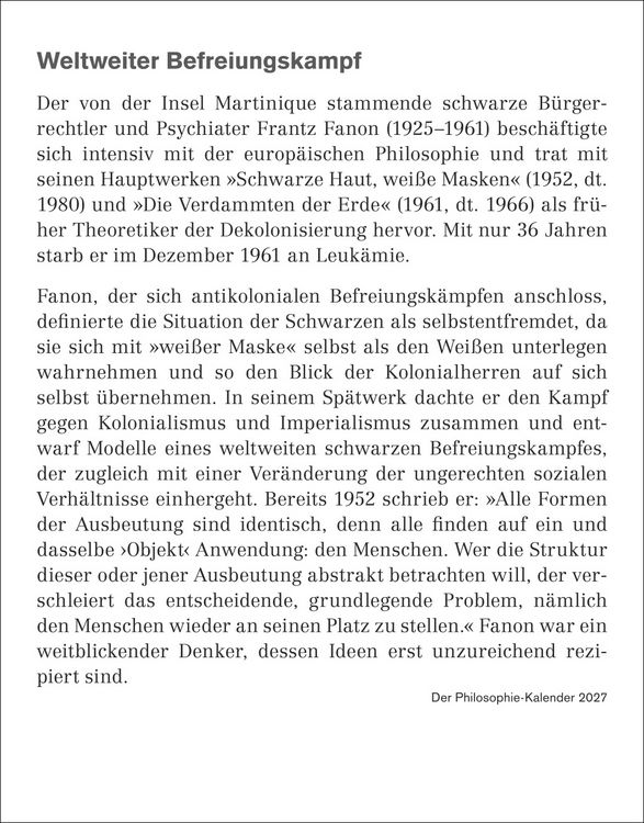 Produktbild: Der Philosophie-Kalender Tagesabrei&szlig;kalender 2027