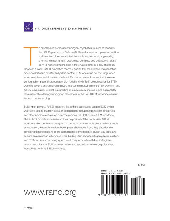 Produktbild: Demographic Diversity of the Science, Technology, Engineering, and Mathematics (Stem) Workforce in the U.S. Department of Defense