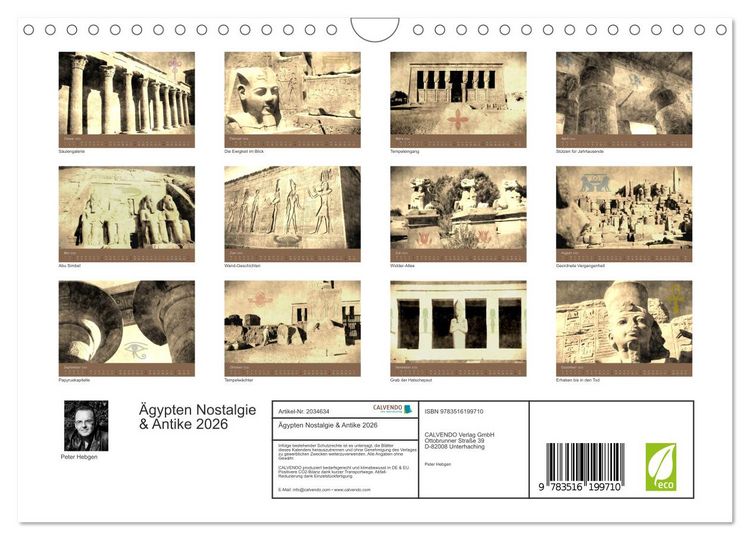 Produktbild: &Auml;gypten Nostalgie & Antike 2026 (Wandkalender 2026 DIN A4 quer), CALVENDO Monatskalender