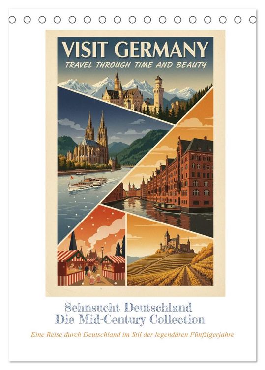 Produktbild: Sehnsucht Deutschland &ndash; Die Mid-Century Collection (Tischkalender 2027 DIN A5 hoch), CALVENDO Monatskalender