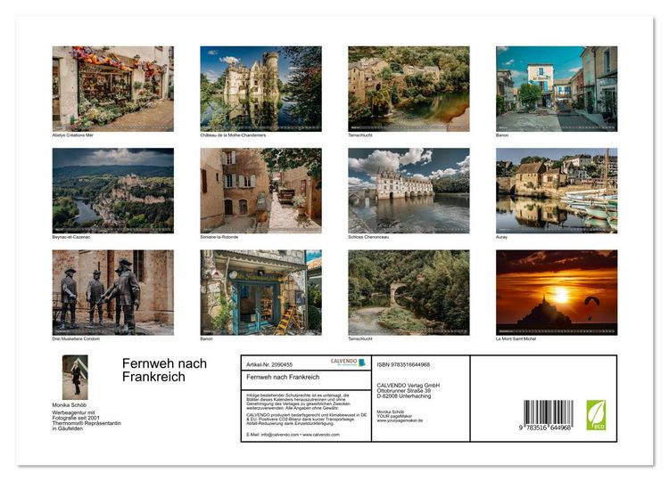 Produktbild: Fernweh nach Frankreich (Wandkalender 2026 DIN A3 quer), CALVENDO Monatskalender
