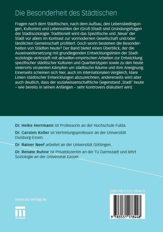Produktbild: Die Besonderheit des St&auml;dtischen