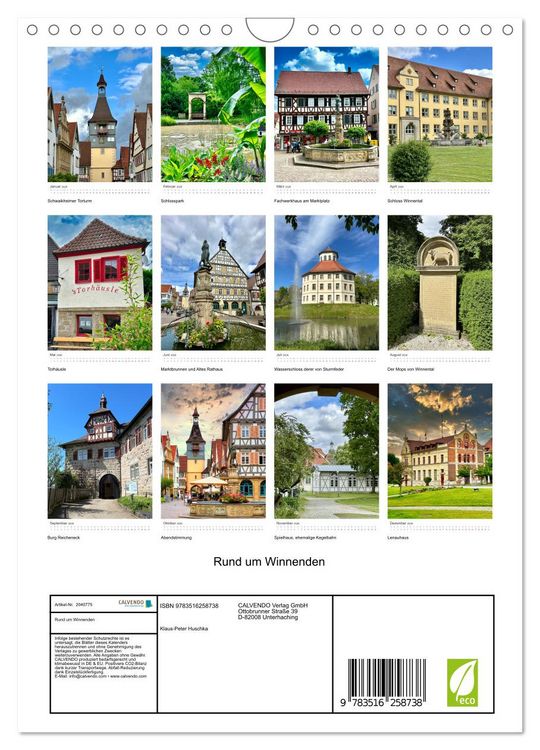 Produktbild: Rund um Winnenden (Wandkalender 2026 DIN A4 hoch), CALVENDO Monatskalender