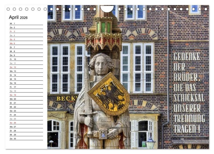 Produktbild: Bremen ganz nah (Wandkalender 2026 DIN A4 quer), CALVENDO Monatskalender