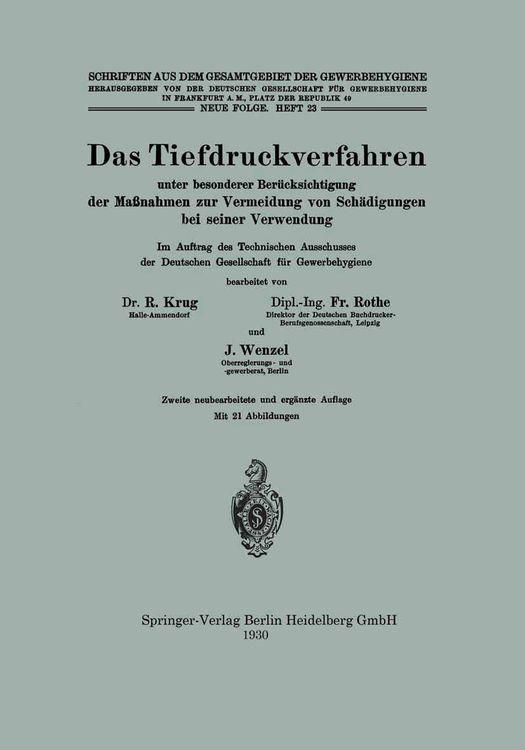 Produktbild: Das Tiefdruckverfahren unter besonderer Ber&uuml;cksichtigung der Ma&szlig;nahmen zur Vermeidung von Sch&auml;digungen bei seiner Verwendung