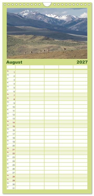 Produktbild: Familienplaner 2027 - Wildlife S&uuml;damerika mit 5 Spalten (Wandkalender, 21 x 45 cm) CALVENDO