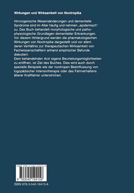 Produktbild: Wirkungen und Wirksamkeit von Nootropika