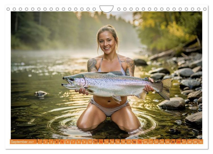 Produktbild: Sexy - Girls mit gro&szlig;en Lachsen (Wandkalender 2027 DIN A4 quer), CALVENDO Monatskalender