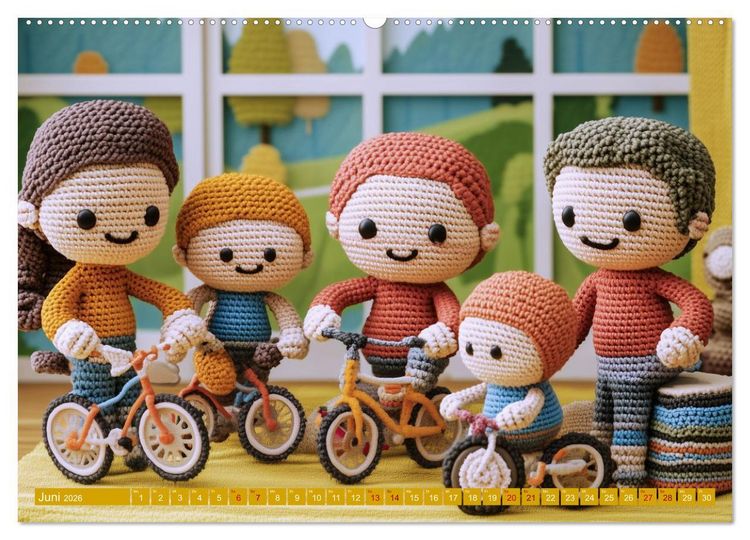 Produktbild: Amigurumi Moments. Ein fantastischer Familienalltag (Wandkalender 2026 DIN A2 quer), CALVENDO Monatskalender