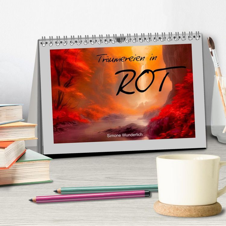 Produktbild: Tr&auml;umereien in Rot (Tischkalender 2026 DIN A5 quer), CALVENDO Monatskalender