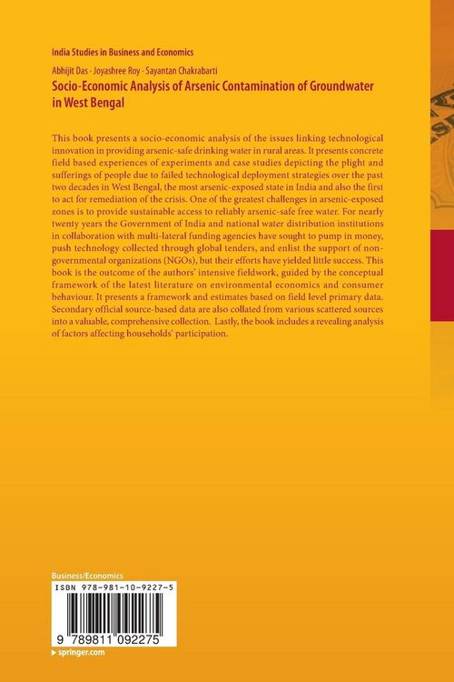 Produktbild: Socio-Economic Analysis of Arsenic Contamination of Groundwater in West Bengal