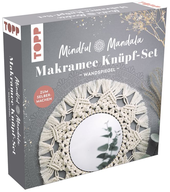 Produktbild: Mindful Mandala - Makramee-Knüpf-Set: Wandspiegel. Mit Anleitung und Material zum Selberknüpfen