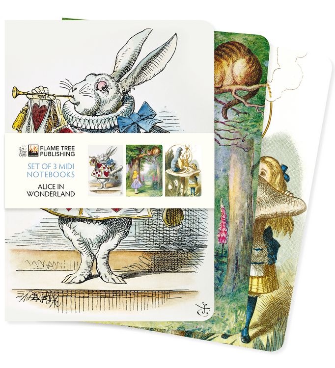 Produktbild: Dreier Set Mittelformat-Notizb&uuml;cher: Alice im Wunderland