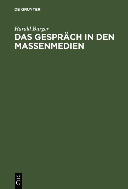 Produktbild: Das Gespr&auml;ch in den Massenmedien