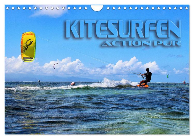 Produktbild: Kitesurfen - Action pur (Wandkalender 2026 DIN A4 quer), CALVENDO Monatskalender