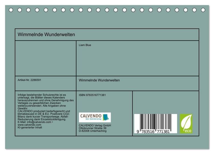Produktbild: Wimmelnde Wunderwelten (Tischkalender 2027 DIN A5 quer), CALVENDO Monatskalender