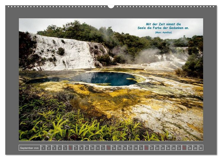 Produktbild: Naturwunder Neuseeland - in Bild und Text (Wandkalender 2026 DIN A2 quer), CALVENDO Monatskalender