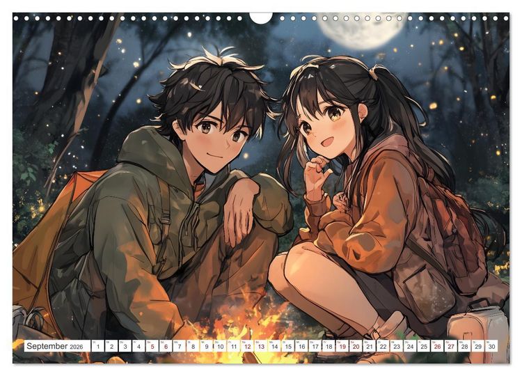 Produktbild: Das Jahr der Liebe: Verliebte P&auml;rchen im Manga-Stil (Wandkalender 2026 DIN A3 quer), CALVENDO Monatskalender