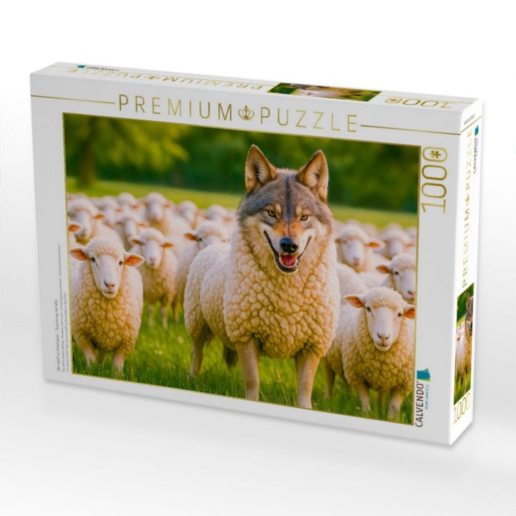 Produktbild: CALVENDO Puzzle Der Wolf im Schafspelz - T&auml;uschung mit Witz | 1000 Teile Lege-Gr&ouml;&szlig;e 64x48cm Foto-Puzzle f&uuml;r gl&uuml;ckliche Stunden