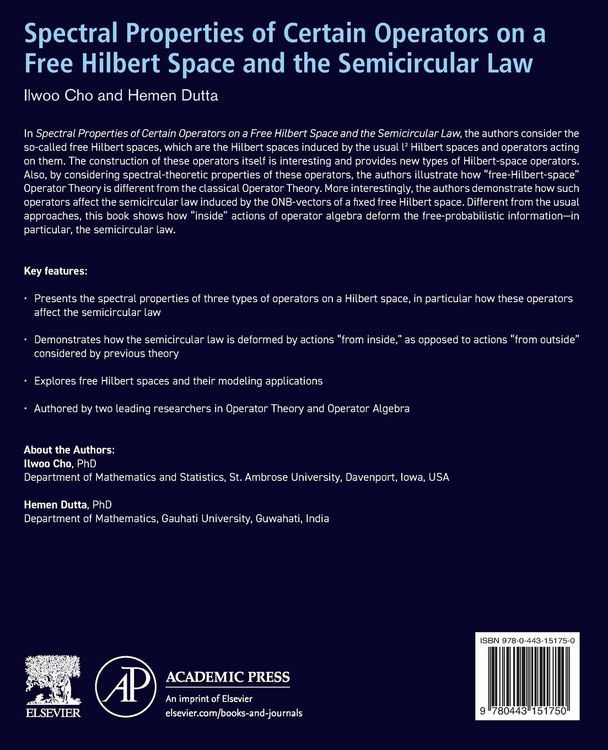 Produktbild: Spectral Properties of Certain Operators on a Free Hilbert Space and the Semicircular Law