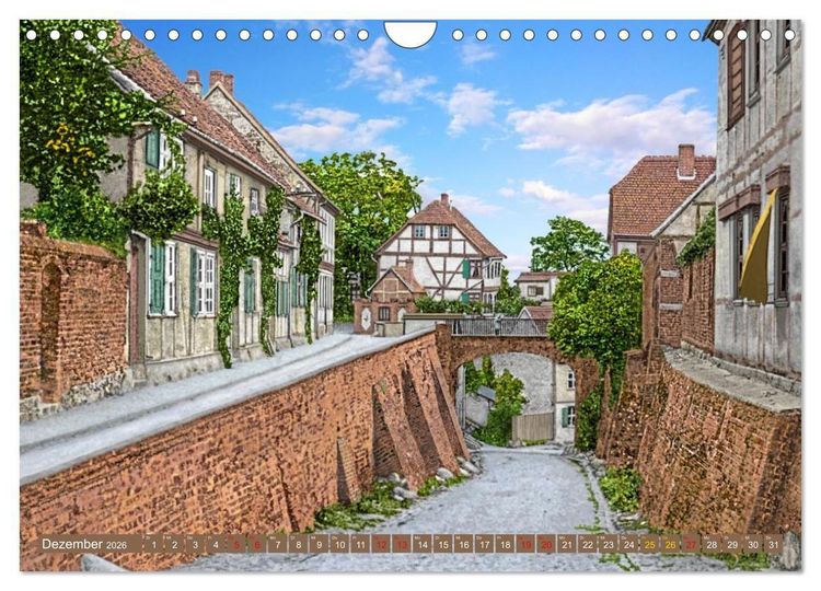 Produktbild: Altmark um 1900 - Orte zur Kaiserzeit in Farbe &ndash; kolorierte Fotografien (Wandkalender 2026 DIN A4 quer), CALVENDO Monatskalender