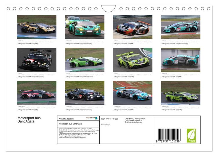 Produktbild: Motorsport aus Sant&rsquo;Agata (Wandkalender 2025 DIN A4 quer), CALVENDO Monatskalender
