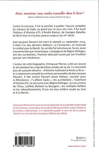 Produktbild: Jean-Jacques Pauvert, l'&eacute;diteur en libert&eacute; : biographie