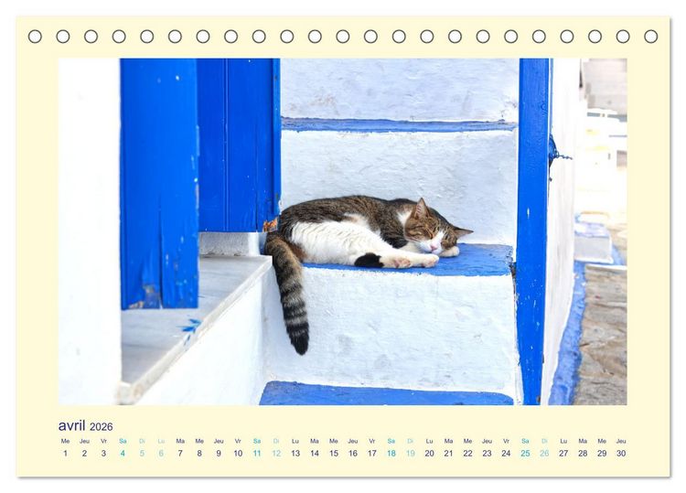 Produktbild: Les &icirc;les mythiques de Gr&egrave;ce - MILOS (Calendrier de bureau 2026 DIN A5 vertical), CALVENDO calendrier mensuel