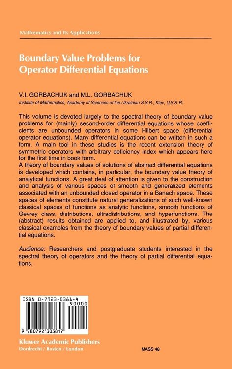Produktbild: Boundary Value Problems for Operator Differential Equations