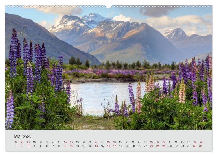 Produktbild: Neuseeland - Eine fotografische Rundreise von Nord nach S&uuml;d (Wandkalender 2026 DIN A2 quer), CALVENDO Monatskalender